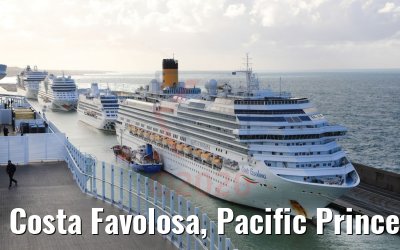 Costa Favolosa, Pacific Princess, AIDAblu, MSC Divina Civitavecchia 16.10.2020