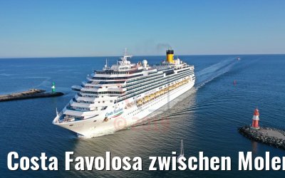 Costa Favolosa zwischen Molen Warnemünde 26.07.2019