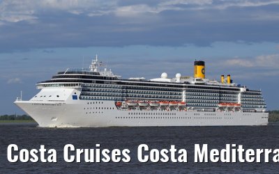 Costa Cruises Costa Mediterranea departing port of Hamburg, 11. June 2014