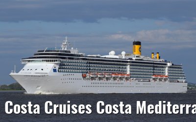Costa Cruises Costa Mediterranea departing port of Hamburg, 11. June 2014