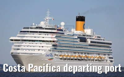 Costa Pacifica departing port of Hamburg 28.06.2018