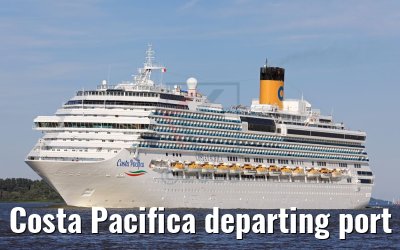 Costa Pacifica departing port of Hamburg 28.06.2018