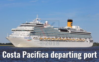 Costa Pacifica departing port of Hamburg 28.06.2018