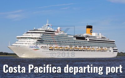 Costa Pacifica departing port of Hamburg 28.06.2018