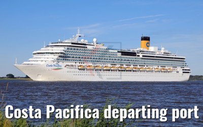 Costa Pacifica departing port of Hamburg 28.06.2018