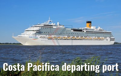 Costa Pacifica departing port of Hamburg 28.06.2018