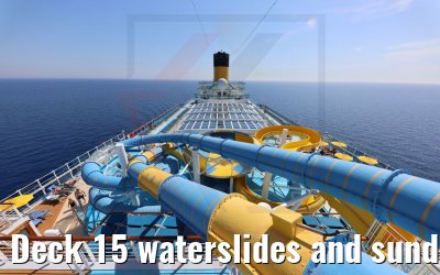 Deck 15 waterslides and sundeck view Costa Venezia