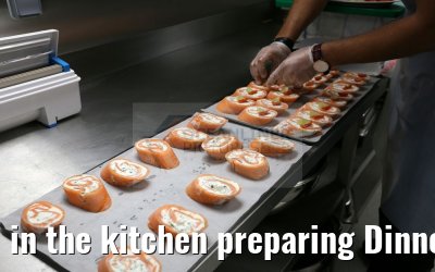 in the kitchen preparing Dinner MS Elbe Princesse