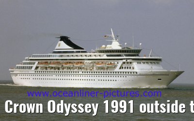 Crown Odyssey 1991 outside the port of Cuxhaven