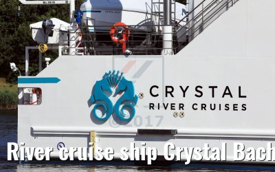 River cruise ship Crystal Bach Kiel Canal transit 06.08.2017
