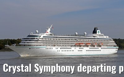 Crystal Symphony departing port of Hamburg, 28. September 2014
