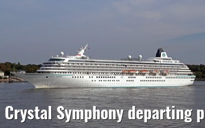 Crystal Symphony departing port of Hamburg, 28. September 2014