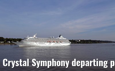 Crystal Symphony departing port of Hamburg, 28. September 2014