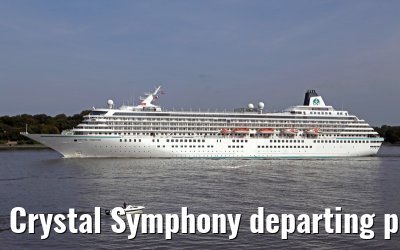 Crystal Symphony departing port of Hamburg, 28. September 2014