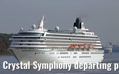 Crystal Symphony departing port of Hamburg, 28. September 2014