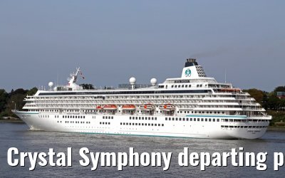 Crystal Symphony departing port of Hamburg, 28. September 2014