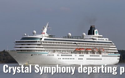 Crystal Symphony departing port of Hamburg, 28. September 2014
