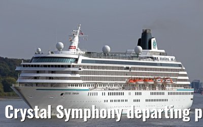 Crystal Symphony departing port of Hamburg, 28. September 2014