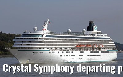 Crystal Symphony departing port of Hamburg, 28. September 2014