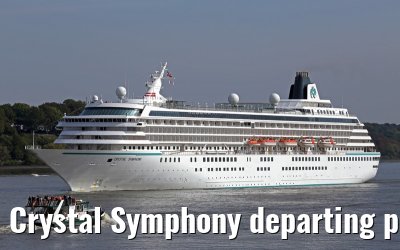 Crystal Symphony departing port of Hamburg, 28. September 2014