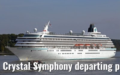 Crystal Symphony departing port of Hamburg, 28. September 2014