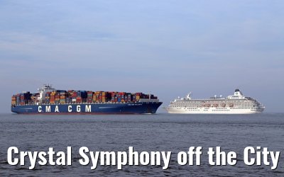 Crystal Symphony off the City of Cuxhaven 28. September 2014