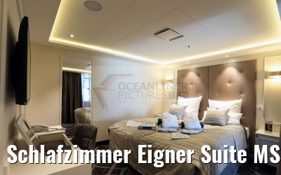 Schlafzimmer Eigner Suite MS Amadea nach Renovierung 2016
