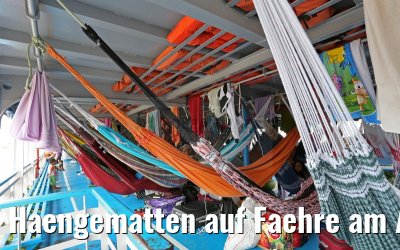 Haengematten auf Faehre am Amazonas 05.01.2015