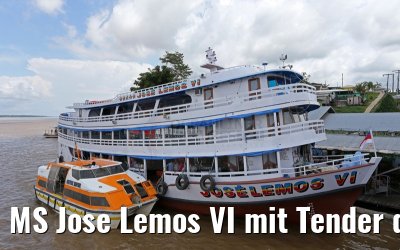 MS Jose Lemos VI mit Tender der Hamburg auf Amazonas 05.01.2015