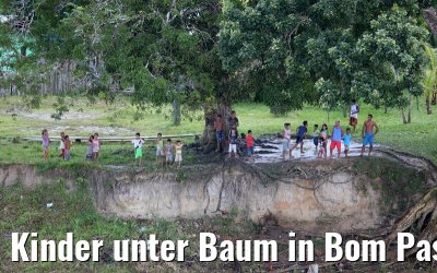 Kinder unter Baum in Bom Pastor am Amazonas 06.01.2015