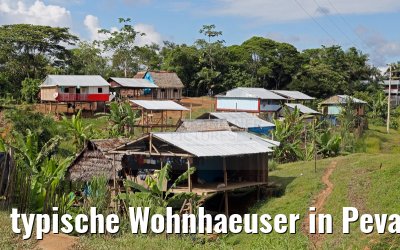 typische Wohnhaeuser in Pevas in Peru 07.01.2015