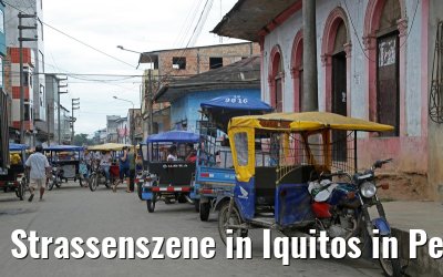 Strassenszene in Iquitos in Peru 08.01.2015