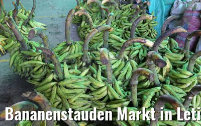 Bananenstauden Markt in Leticia am Amazonas 09.01.2015