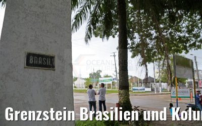 Grenzstein Brasilien und Kolumbien in Leticia 09.01.2015