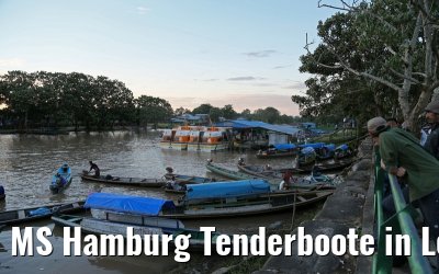 MS Hamburg Tenderboote in Leticia am Amazonas 09.01.2015