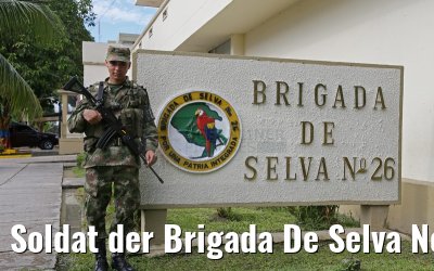 Soldat der Brigada De Selva No 26 in Leticia in Kolumbien 09.01.2015
