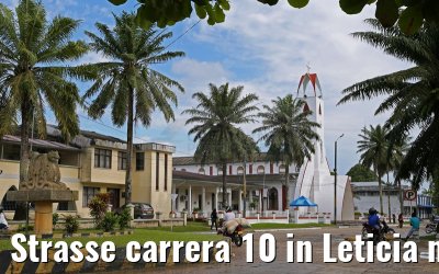 Strasse carrera 10 in Leticia mit Kirche 09.01.2015
