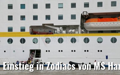 Einstieg in Zodiacs von MS Hamburg 11.01.2015