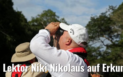 Lektor Niki Nikolaus auf Erkunsungsfahrt am Amazonas 11.01.2015