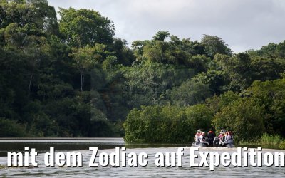 mit dem Zodiac auf Expedition MS Hamburg 11.01.2015