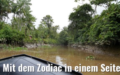 Mit dem Zodiac in einem Seitenarm des Amazonas 16.01.2015