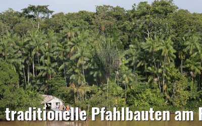 traditionelle Pfahlbauten am Furo do Limao am Amazonas Delta 16.01.2015