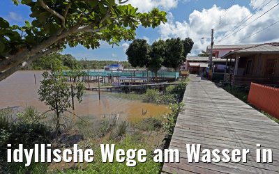 idyllische Wege am Wasser in Afua am Amazonas Delta in Brasilien 17.01.2015