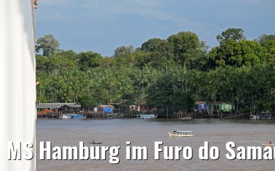 MS Hamburg im Furo do Samauma am Amazonas Delta in Brasilien 17.01.2015