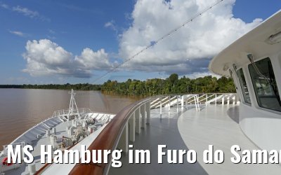 MS Hamburg im Furo do Samauma am Amazonas Delta in Brasilien 17.01.2015