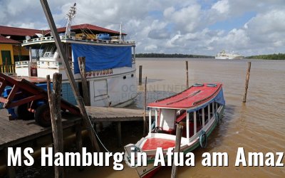 MS Hamburg in Afua am Amazonas Delta 17.01.2015