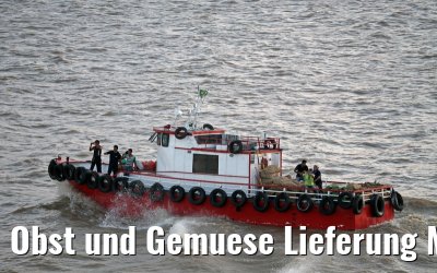 Obst und Gemuese Lieferung MS Hamburg vor Macapa 17.01.2015