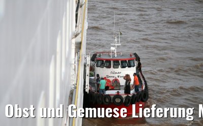 Obst und Gemuese Lieferung MS Hamburg vor Macapa 17.01.2015