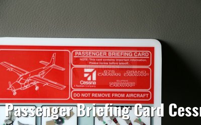 Passenger Briefing Card Cessna 675 Caravan