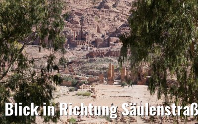 Blick in Richtung Säulenstraße und Königswand in Petra